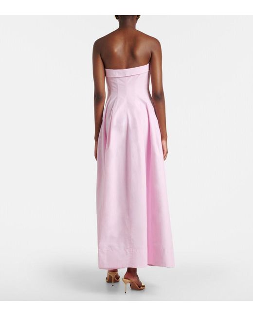 Jonathan Simkhai Pink Avril Cotton-Blend Bustier Gown