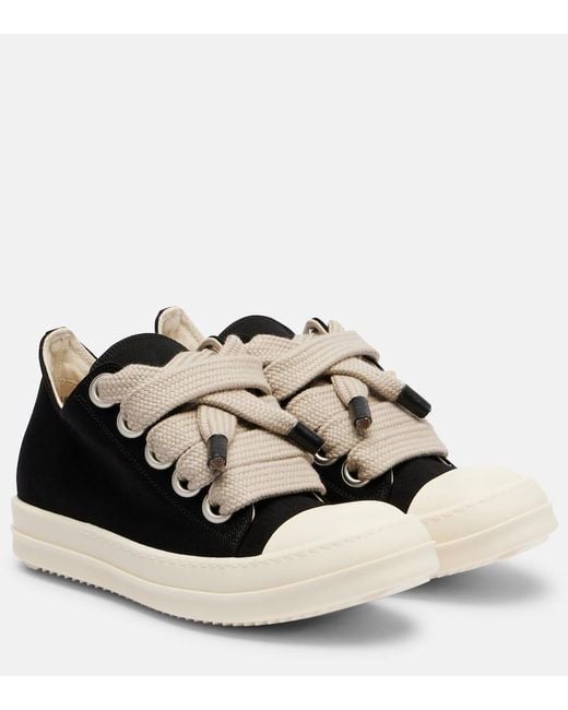 Rick Owens Black Jumbolace Canvas Sneakers