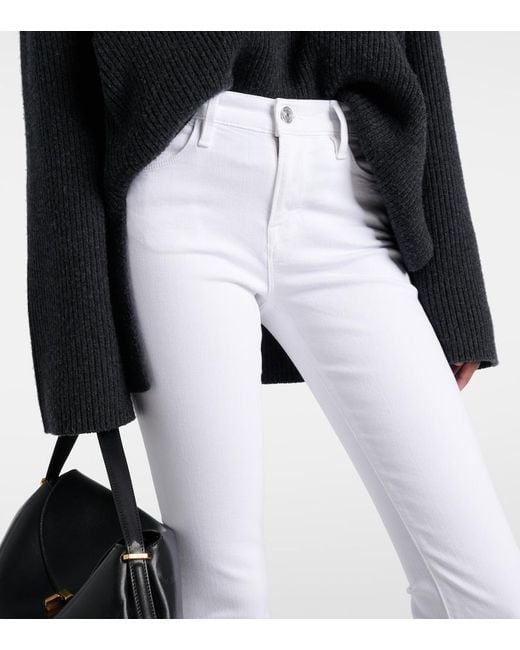FRAME White Le High Flare High-Rise Flared Jeans