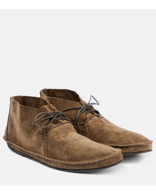 The Row Brown Ankle Boots Tyler aus Veloursleder