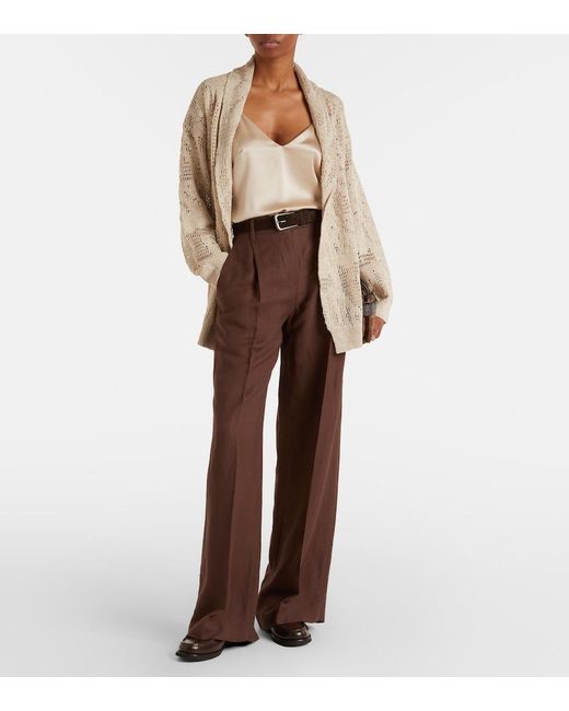 Brunello Cucinelli Natural Silk-Blend Satin Camisole