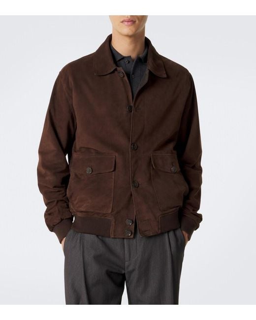 Arma Brown Tomme Reversible Suede Blouson Jacket for men