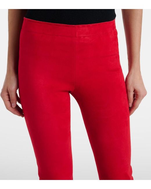 Stouls Red Jp Twenty Slim Suede Pants