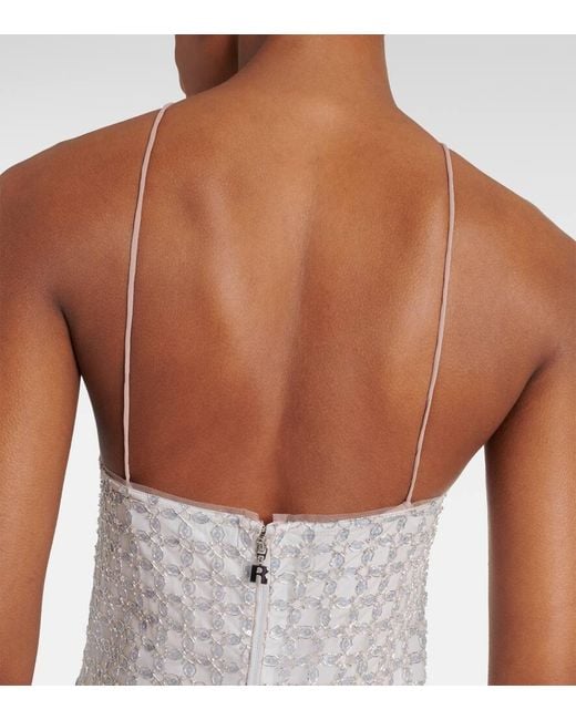ROTATE BIRGER CHRISTENSEN White Maxikleid Mit Pailletten