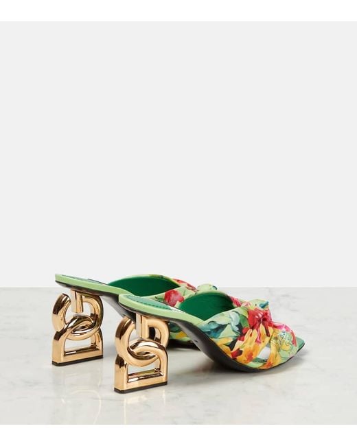 Sandali Portofino con stampa di Dolce & Gabbana in Green