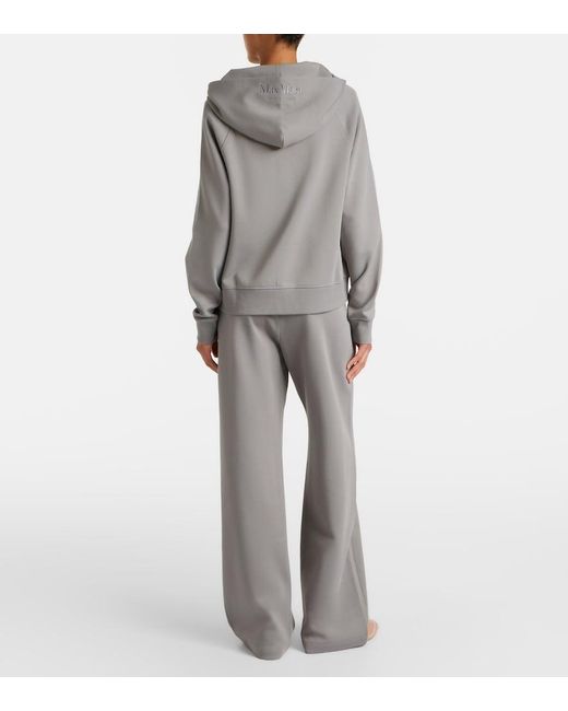 Max Mara Gray Cotton-Blend Wide-Leg Sweatpants