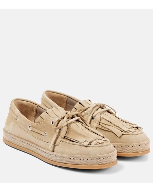 Hogan Natural H683 Suede Loafers