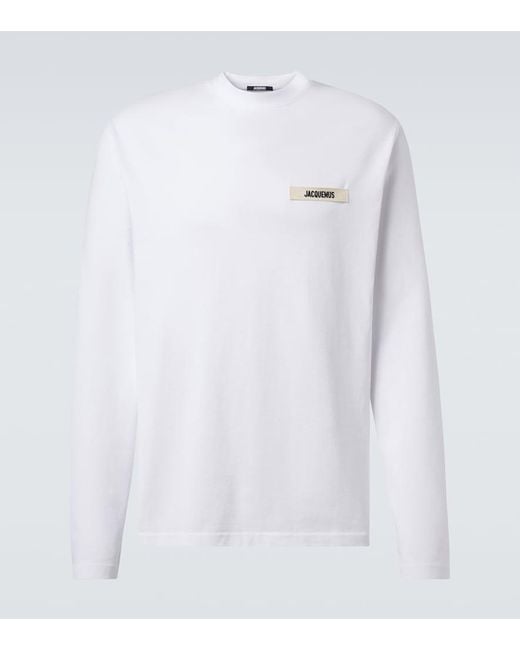 Jacquemus White Gros Grain Cotton Fleece T-Shirt for men
