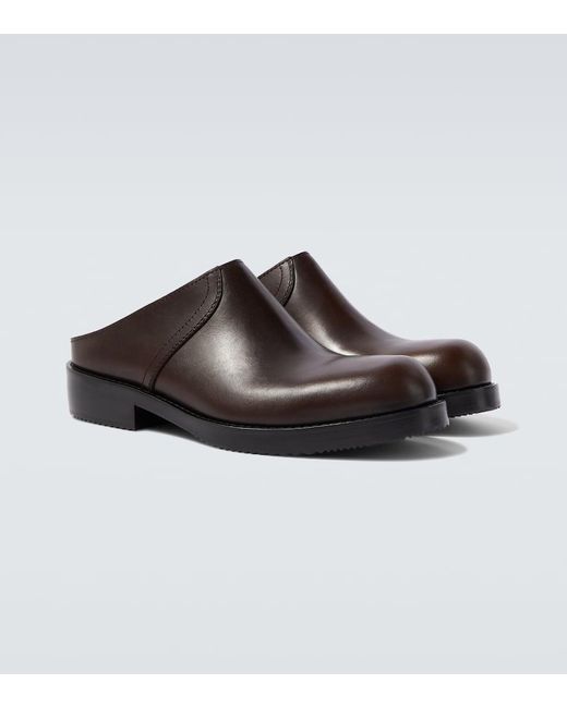 Dries Van Noten Brown Leather Mules for men