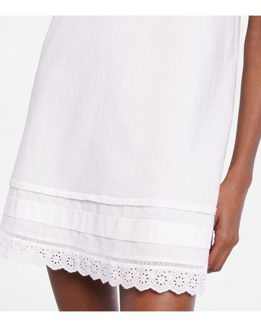 Poupette White Livy Ruffled Cotton Minidress
