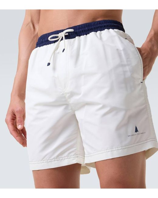 Banador Con Logo Brunello Cucinelli de hombre de color Blue