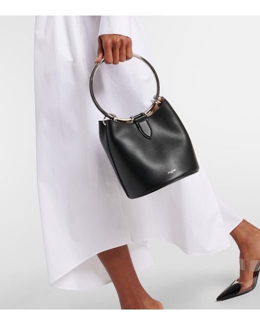 Alaïa Black Ring Medium Leather Bucket Bag