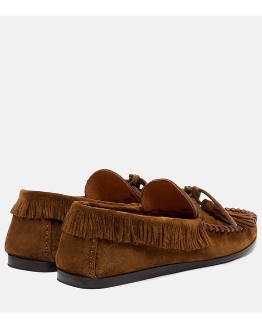 Isabel Marant Brown Fitza Fringed Suede Loafers