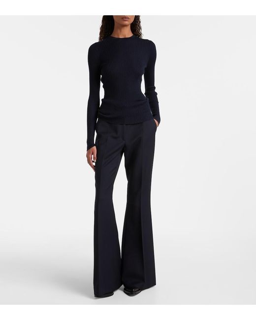 Gabriela Hearst Blue Browning Cashmere And Silk Sweater
