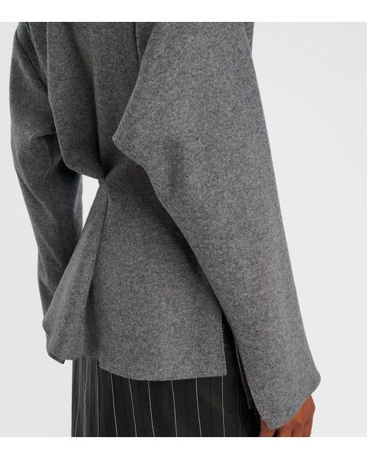 Victoria Beckham Gray Top Aus Wolle Und Kaschmir