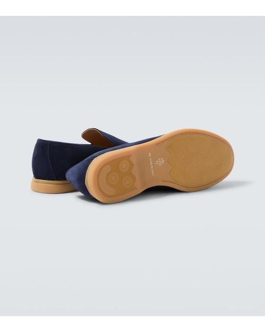 Eleventy Blue Suede Loafers for men