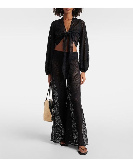 Alexandra Miro Black Tabitha Lace Top