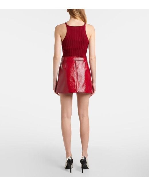 Courreges Red Reedition Vinyl Miniskirt