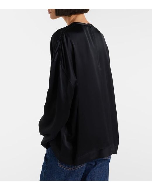 Top En Satin Totême  en coloris Black