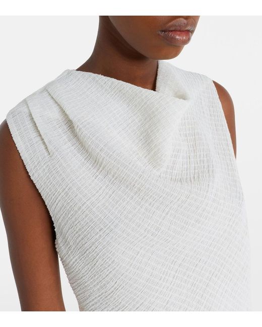 Vince White Draped Knitted Top