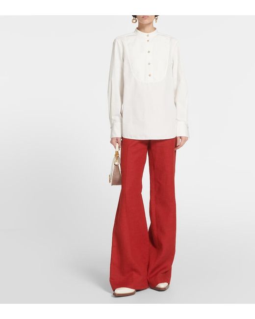 Chloé White Cotton Blouse