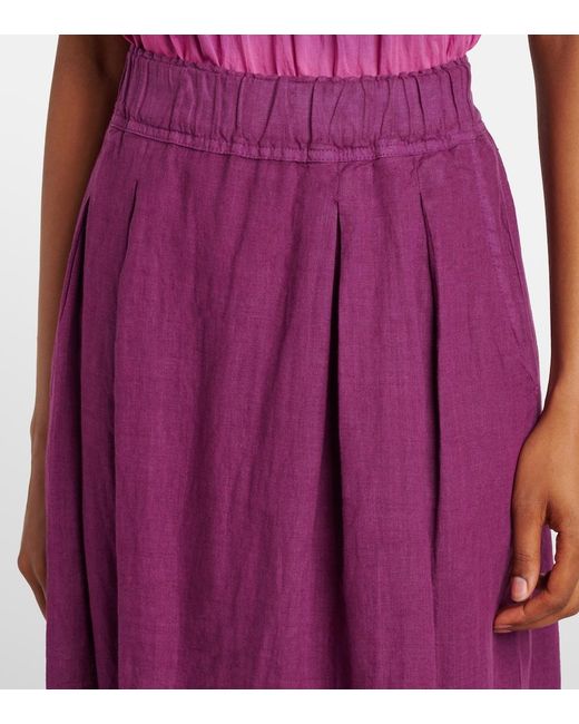 Velvet Purple Linda Linen Maxi Skirt