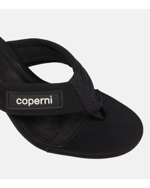 Coperni Black Canvas Thong Sandals