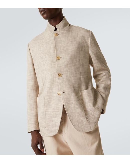 Canali Natural Cotton, Wool, And Silk Blazer for men