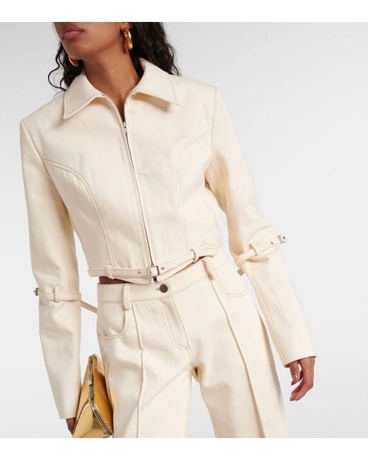 AYA MUSE Natural Tuxis Cropped Denim Jacket