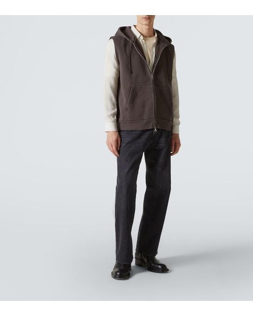 Our Legacy Brown Motor Cotton Jersey Zip-Up Vest for men