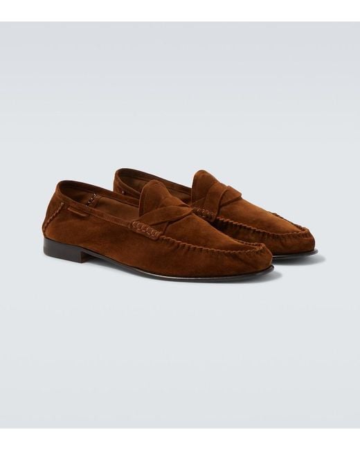 Tom Ford Brown Ripley Suede Loafers for men