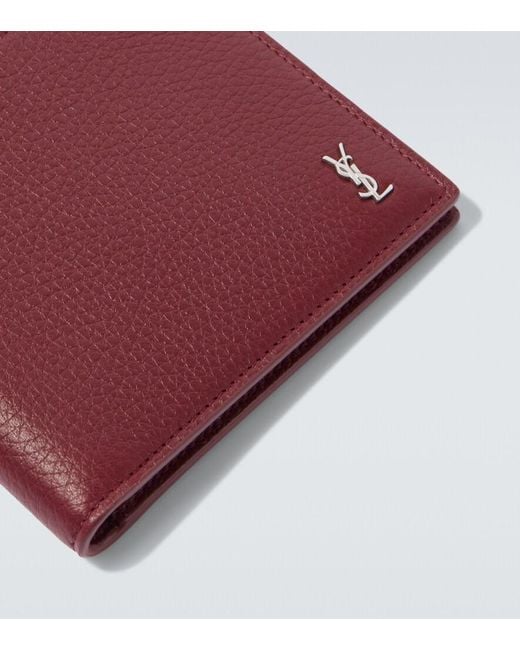 Saint Laurent Red Cassandre Leather Wallet for men