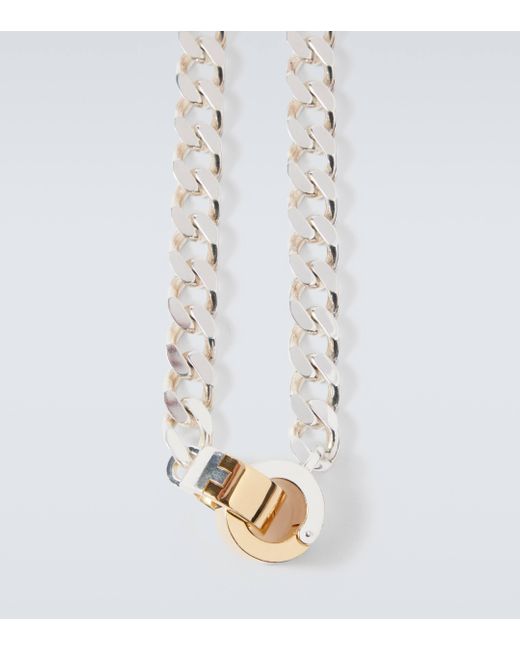 Bottega Veneta Metallic Sterling Silver Chain Necklace for men