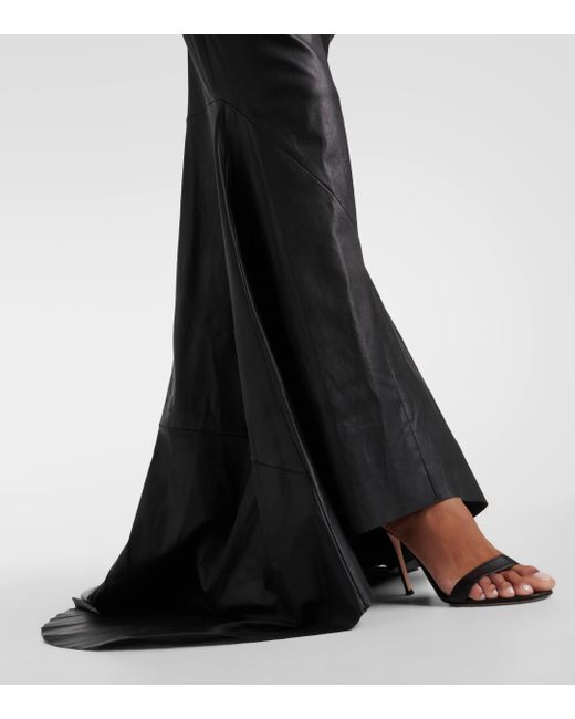Maticevski Black Ambergris Draped Leather Gown