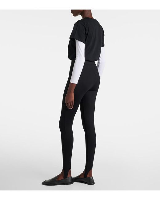 Leset Black Rio Jersey Stirrup Leggings