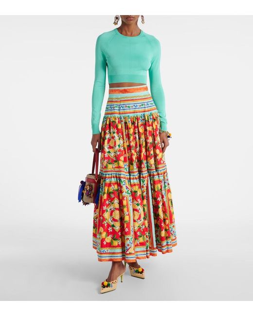 Dolce & Gabbana Green Cropped Sweater
