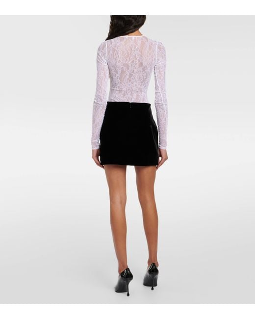 Wardrobe NYC Black Velvet Miniskirt