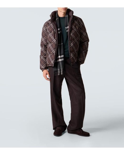 Burberry Wendbare Daunenjacke Check in Brown für Herren