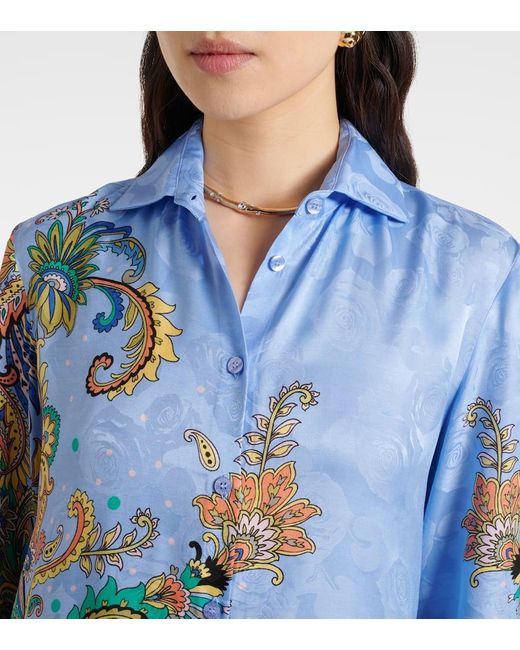 Etro Blue Printed Shirt