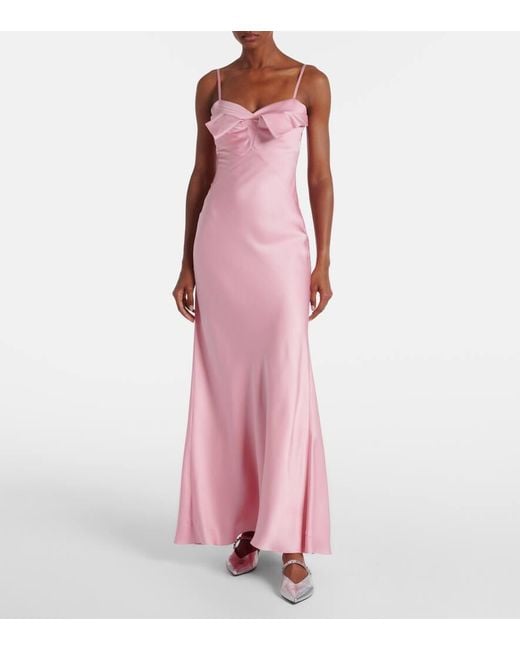 Alexander McQueen Pink Silk Satin Gown