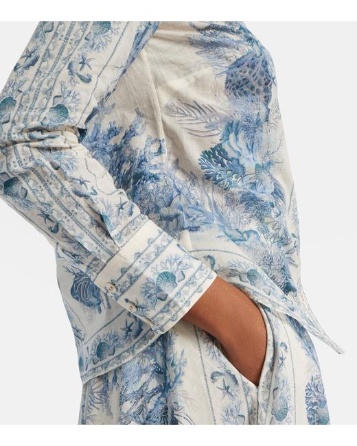 Zimmermann Blue Wanderlust Cotton Shirt