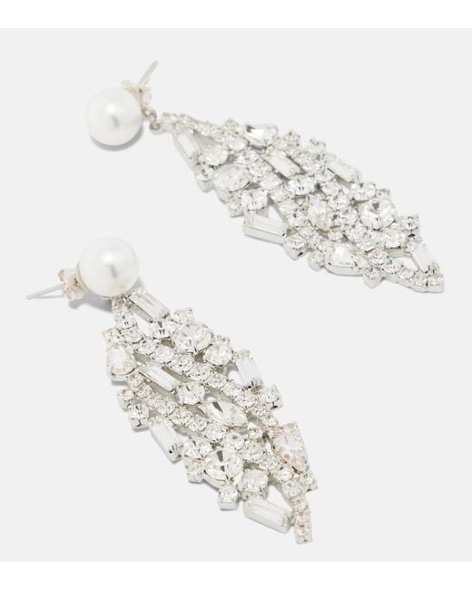Magda Butrym White Embellished Earrings