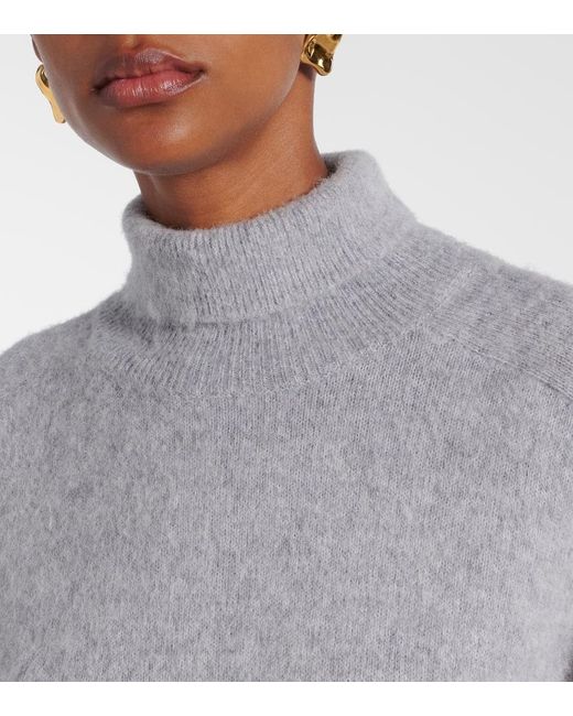 Victoria Beckham Gray Rollkragenpullover Aus Einem Wollgemisch