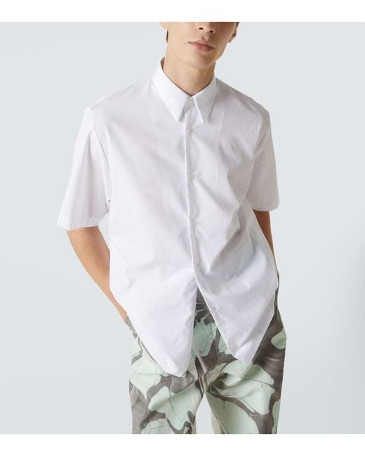 Dries Van Noten White Cotton Poplin Shirt for men