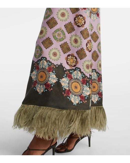 LaDoubleJ Purple Swing Printed Silk Twill Maxi Dress