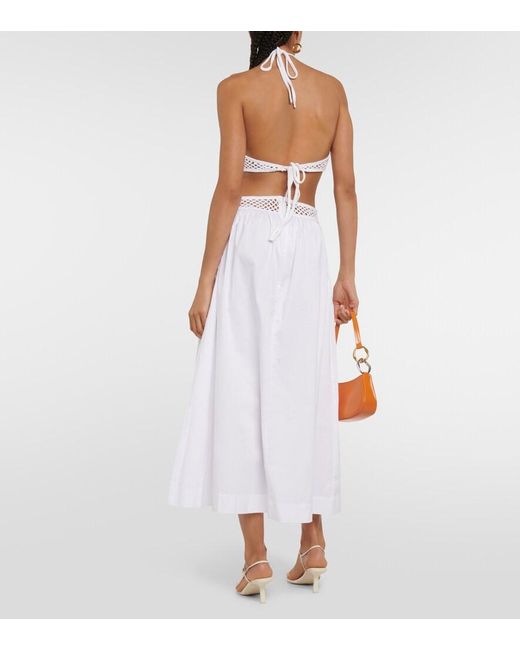 Staud White Kaylee Halterneck Maxi Dress