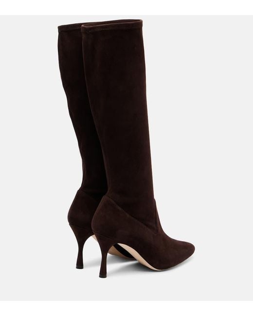 Manolo Blahnik Brown Myconia Suede Knee-High Boots