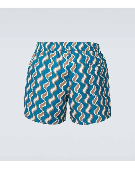 Frescobol Carioca Blue Rio Printed Swim Trunks for men
