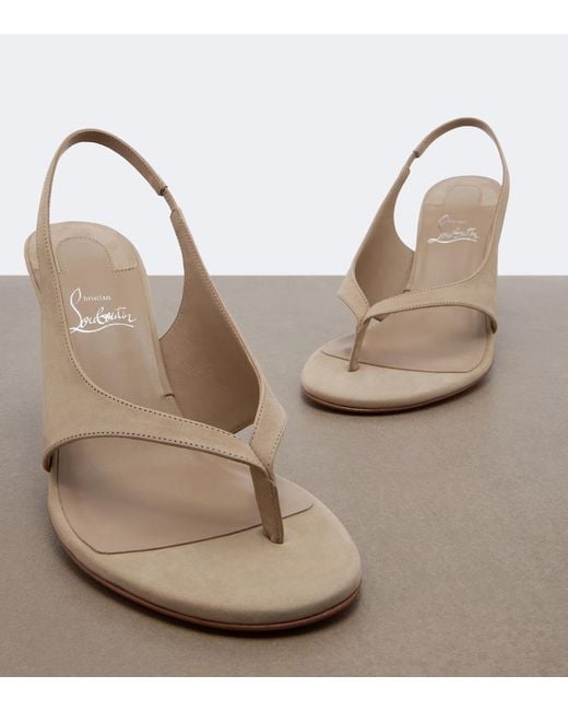 Christian Louboutin Natural Miss Z Suede Thong Sandals