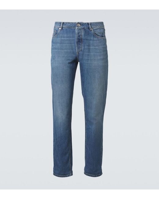 Jeans Rectos Brunello Cucinelli de hombre de color Blue